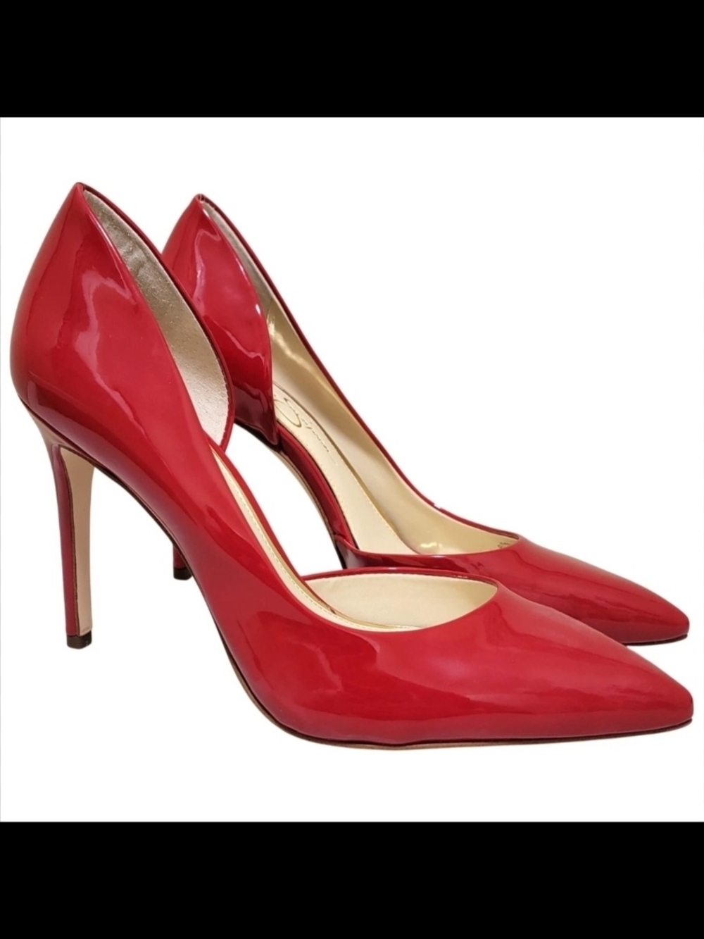 Jessica Simpson Carissa Prizma Red Patent Pointed-Toe Stiletto Pumps